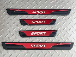 4PCS For Land Rover Accessories Red Car Door Scuff Sill Cover Protector Trim - Picture 1 of 6