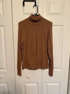 White House Black Market Brown Turtleneck Sweater ~ Size LARGE ~ NEW with DEFECT - Image 1 of 4