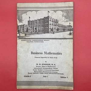 Vintage Business Mathematics Book W.M.Spangler 1954 ICS School Education - Picture 1 of 8