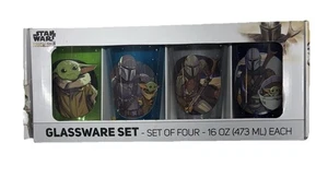Star Wars The Mandalorian and The Child Grogu 4 Stck. 16 Unzen Pint Glas Set Neu - Bild 1 von 3