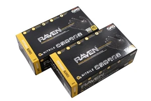 SAS Safety 66520 2 pack Raven Powder-Free Disposable Black Nitrile 6 Mil Gloves - Picture 1 of 1