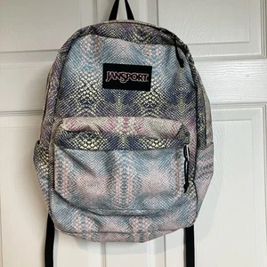 JanSport Prisma Python Ashbury Backpack Travel Bag Metallic Snake Skin Print - Picture 1 of 17