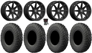 Valor V01 15" Wheels Black 32" Gripper T/R/K Tires Polaris Ranger XP 9/1K - Picture 1 of 4