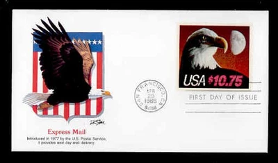 2122 $10.75 EXPRESS MAIL EAGLE FDC - FLEETWOOD - Image 1 of 2