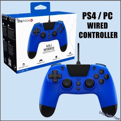 Gioteck VX4 Blue Wired Controller for PS4 / PC Ergonomic Playstation 4 PC Gaming - Image 1 of 4