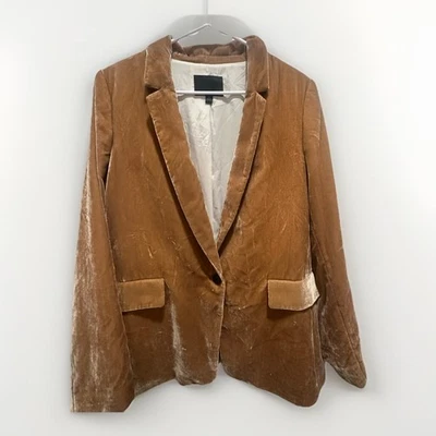 Banana Republic Soft Blazer Crushed Velvet Golden Tan Toasted Marshmallow 12 - Image 1 of 4