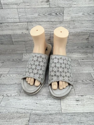 Spring Step Shoes Womens Size 41 Wedge Slide Sandals Laser Cut Sparkle Comfort - Image 1 of 4