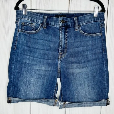 Pantalones Cortos de Jean Bermudas 7 For All Mankind JEN 7 Denim Talla 10 (32x9) Cortes Elastizados Foto 1 de 4