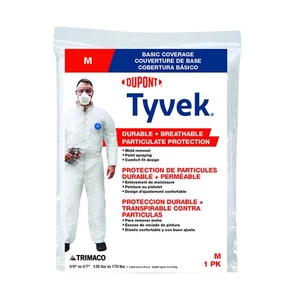 Trimaco 14121 Tyvek Painter's Heavy-Duty White Coveralls Medium - Picture 1 of 3