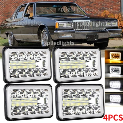 4pcs 4x6" Led Headlights fit Pontiac Parisienne 1975 1976 1977 1978 1979 1980-85 - Image 1 of 4