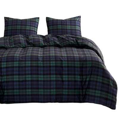 - Plaid Comforter Set, Scottish Tartan Check Geometric Modern Pattern Printed... - Image 1 of 3