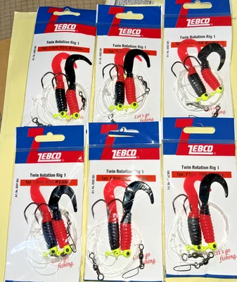 Codling COD Elevador Plataforma Gancho Doble Rotación Barco Grub Rocks Cabeza Rojo L👀K LOTE DE TRABAJO Foto 1 de 4