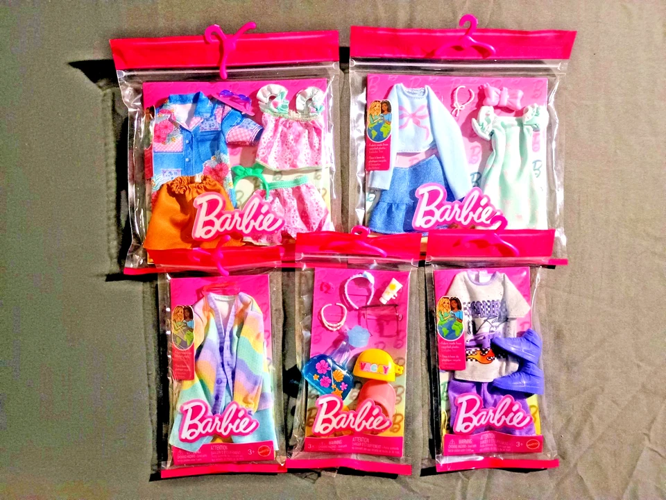 (Lote de 5) Nuevos conjuntos de ropa Barbie Fashions - Se adapta al tamaño de muñeca: 11,5 pulgadas (A1) Foto 1 de 1