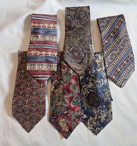 6 Corbata de Colección Bill Blass Para Hombre Floral Cachemira Geométrica Ropa de Carrera 100% Seda - Imagen 1 de 13
