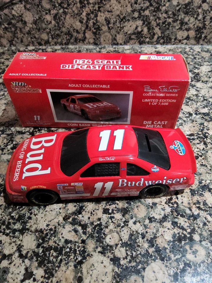 Bill Elliott #11 Budweiser 1993 Racing Champions escala 1:24 Diecast Bank 1/7500 Foto 1 de 4