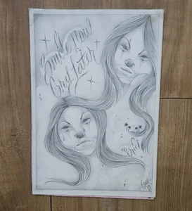 ORIGINALE PRIGIONE MESSICANO AMERICANO CHOLO SMILE NOW & LATER FINE MATITA CARTA ARTE - Foto 1 di 6