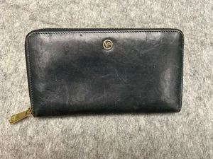Cartera acordeón de cuero Valentina con cremallera alrededor tarjetero negra hecha en Italia - Imagen 1 de 7