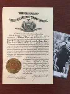 ALFRED E. SMITH SIGNED NEW YORK MILITARY DOCUMENT, 1928 PRESIDENTIAL CANDIDATE - Picture 1 of 1