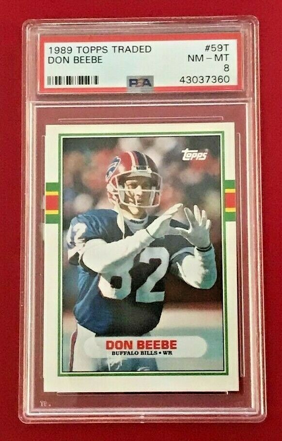 DON BEEBE Rookie 1989 Topps Traded #59T PSA 8 NM-MT Buffalo Bills