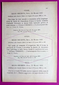 VERONA, KÖNIGLICHES DEKRET VEREINBARUNG EINZIEHUNG KONSORTIUM BEWÄSSERUNG RIO D'AVESA-3188 - Bild 1 von 1