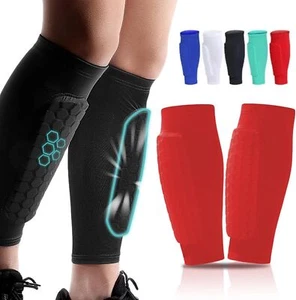 S/M/L/XL Shin Defender Kids，Shindefender Compression Sleeve with Honeycomb Pads - Picture 1 of 19