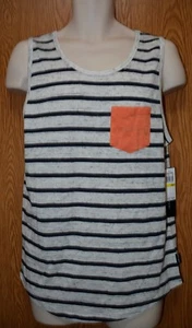 Mens White Black Ocean Current Tank Top Sleeveless Shirt Size Medium NWT NEW - Picture 1 of 2