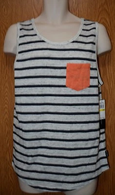 Mens White Black Ocean Current Tank Top Sleeveless Shirt Size Medium NWT NEW - Image 1 of 2