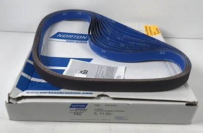 11 NEW NORTON PLYWELD Metalite LF 1-1/8” X47” 28.58mm X 1193.80mm Sandpaper Belt - Image 1 of 4