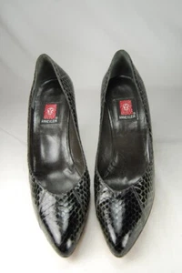 Makellose ungetragene Anne Klein schwarze Vero Cuoio Schlangenleder High Heel Schuhe 6,5 N   - Bild 1 von 8