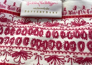 Pottery Barn LILLY PULITZER" Shell of a Time" Full Size Flat Sheet - Picture 1 of 10