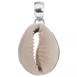 "Ciondolo Sterling Argento Sterling 925 Conchiglia Tropicale Cowry Spiaggia, 1 1/4" - Foto 1 di 4
