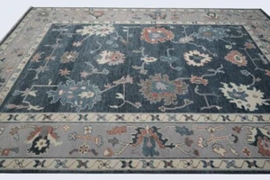 Oushak Turkish Modern Charcoal & Gray Handmade Area Rugs Hand Knotted Wool Carpe - Picture 1 of 8