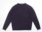 Sanstone Mens Purple Round Neck Acrylic Pullover Jumper Size XL