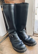 VINTAGE 18” Tall WESCO Engineer Motorcycle BOOTS Thick LEATHER lined Shaft 10D