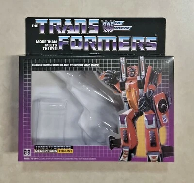 TRANSFORMERS G1 THRUST BOX, INSERT, BUBBLES, & MANUAL NEW! DECEPTICON ROBOT - Image 1 of 4