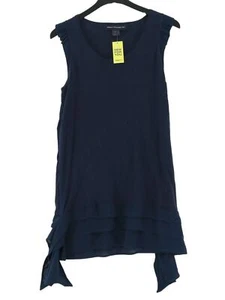 French Connection Women's Top UK 12 Blue Cotton with Polyester Tunic - Picture 1 of 5