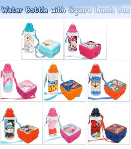 Licensed 13cm Lunch Box and 500ml Sports Water Bottle,Travel Picnic Set For Kids - Picture 1 of 106