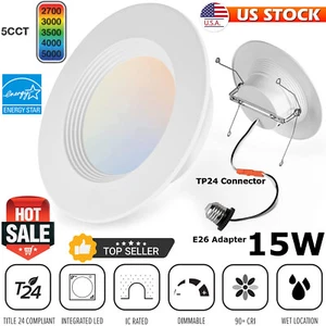 Recessed Lighting 6 Inch, Retrofit Can Lights,Selectable CCT 27K/30K/35K/40K/50K - Picture 1 of 17