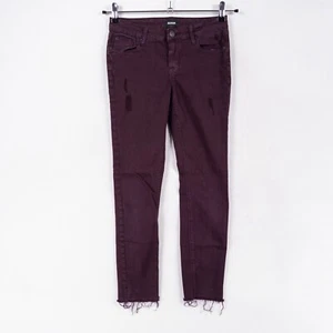 Hudson Girls 16 Skinny Jeans Dark Purple Cotton Spandex Distressed Raw Hems - Picture 1 of 10