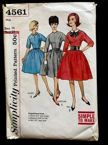 Simplicity 4561 Misses Kleid mit abnehmbarem Kragen Gr. 14 Vintage Schnittmuster - Bild 1 von 2