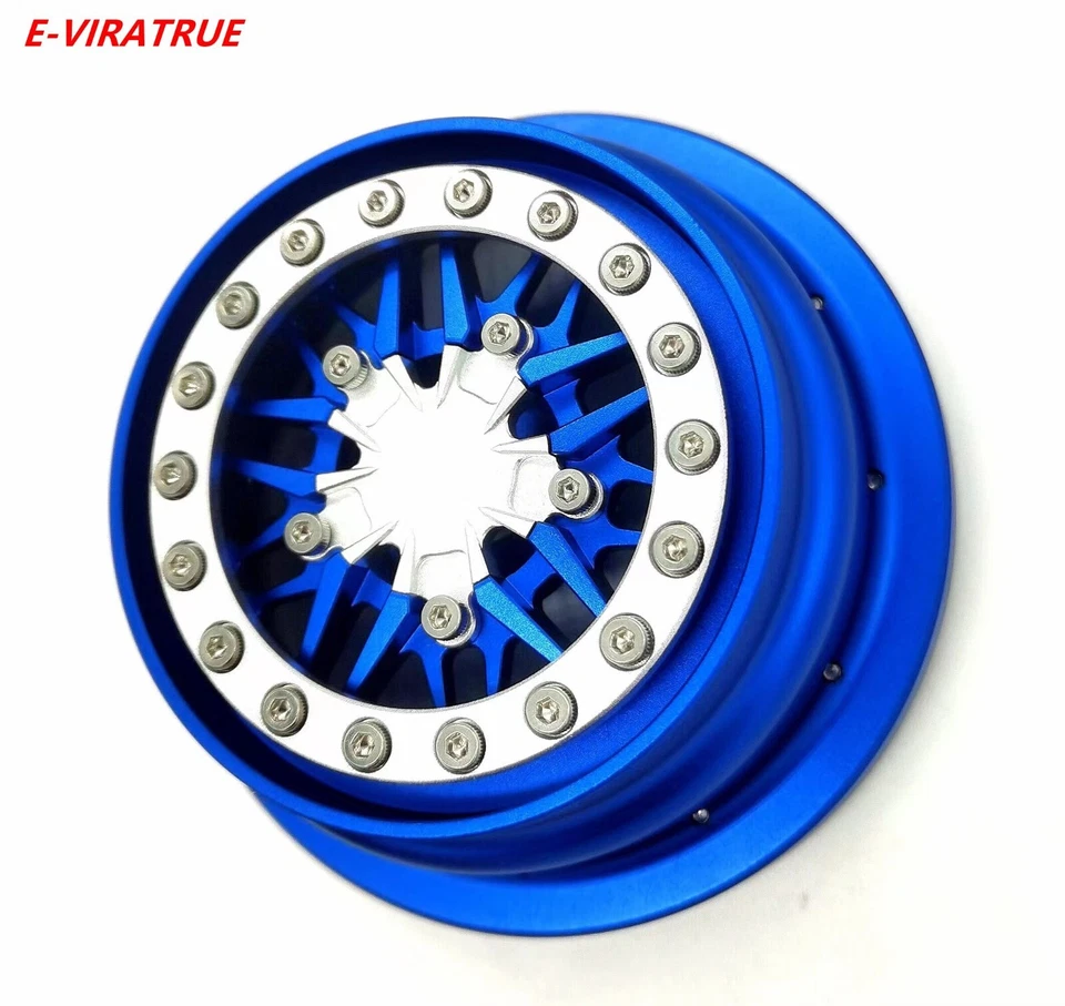 E-VIRATRUE Aluminum Wheel For ARRMA MOJAVE&FIRETEAM 6S 1/7&SENTON 1/10 Blue 1pcs - Image 1 of 1