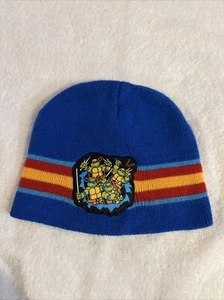 Nickelodeon Teenage Mutant Ninja Turtles Beanie Hat Blue Acrylic Knit Print - Picture 1 of 5