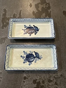 Vintage Royal Copenhagen Tranquebar Blue Small Trinket Trays 5 1/2”L x 2 3/4” W - Picture 1 of 14