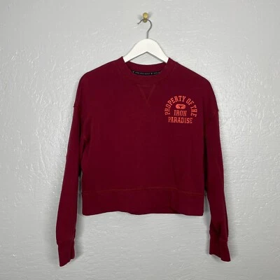 Under Armour Women S Maroon Red Project Rock Sweatshirt Cropped Fleece - Image 1 of 4