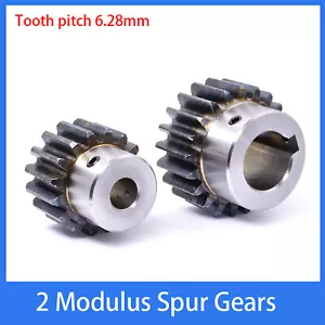2 engranajes helicoidales Mod 12-40 dientes paso 6,28 mm 45# acero con engranaje motor piñón llave - Imagen 1 de 31