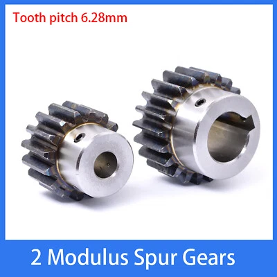2 Modul 12-40Zähne Zahnrad Stirnräder Mit Schritt/Keyway C45 Stahl Zahnräder - Bild 1 von 4