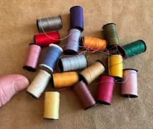 18 Spool Lot Cotton Thread Sewing small variety colors - Picture 1 of 3