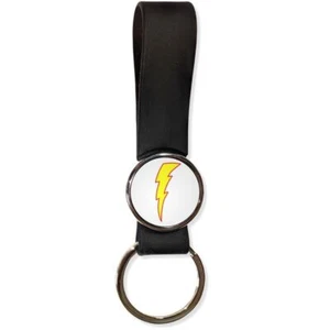 Lightning Bolt White Silicone Loop Key Ring (35mm x 120mm) - Picture 1 of 8