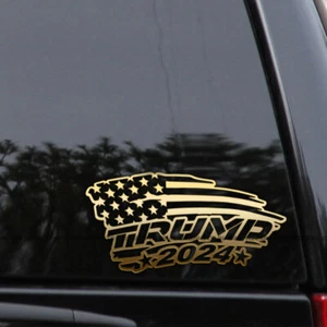 Trump 2024 Distressed American Flag Vinyl Decal Sticker - Picture 1 of 2