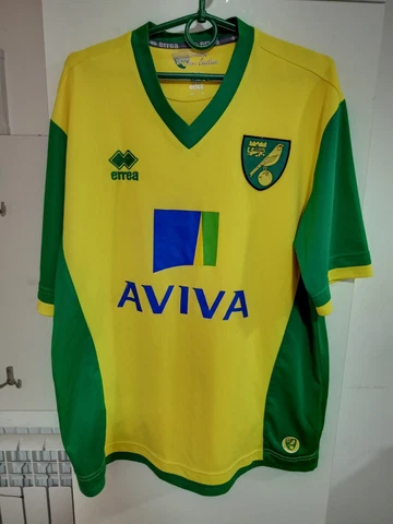 Norwich City Canaries original Errea home shirt jersey trikot 13-14 season Sz L Cover